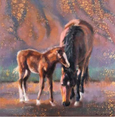 A mare & a foal.