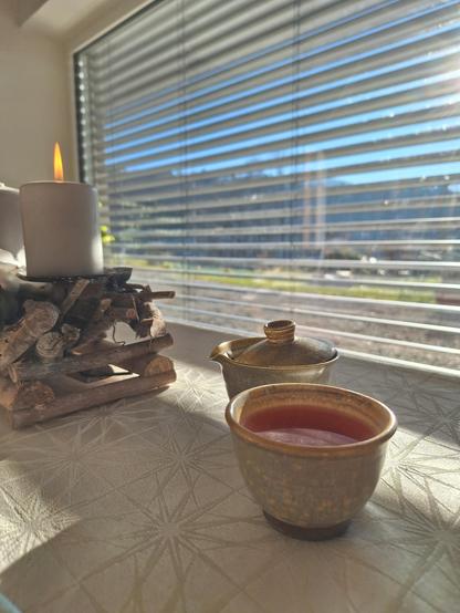 Teacup and 1st candle of advent