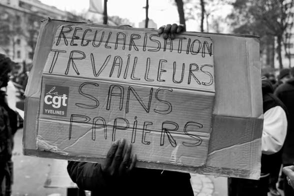 Manifestation en faveur des sans-papiers.