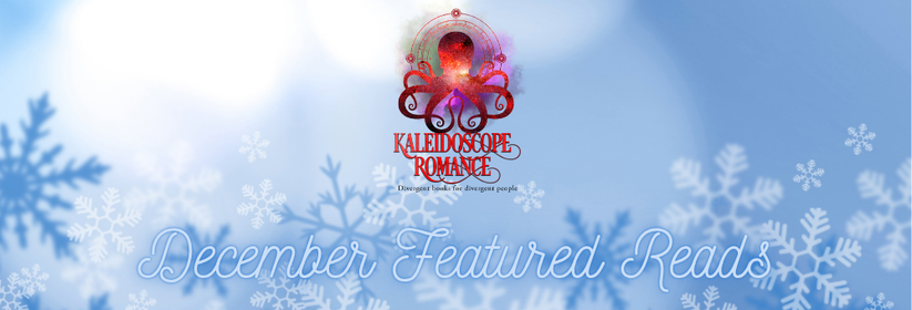 A graphic of blue and white snowflakes. Text reads: December Featured Reads