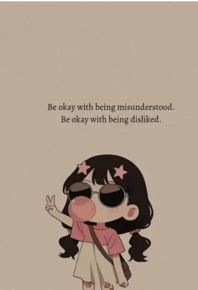 Be okay with being misunderstood. Be okay with being disliked.