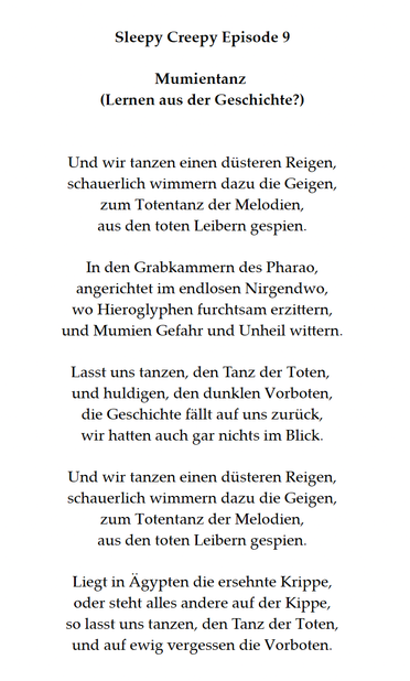 Ein Gedicht von Sleeppy Creepy, das die Szene im Tempel veranschaulicht.