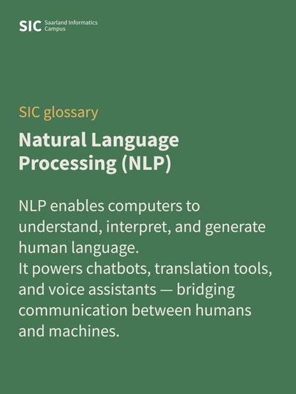 Overview of the Natural Language Processing research groups and professors at Saarland Informatics Campus.