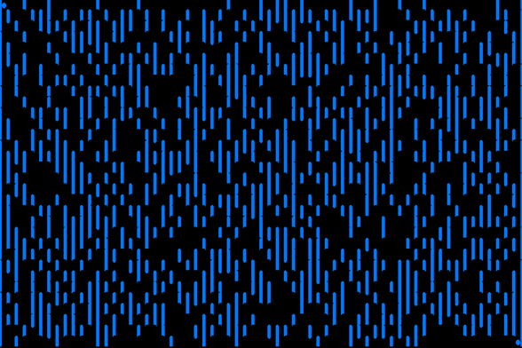 A colorful autogenerated maze. Picture generation details: screen height: 1166, screen width: 1749, primary background color #000000, primary line color: #0077FF, square: 35, width: 23, radiusB: 11, radiusW: 11, effect: 9