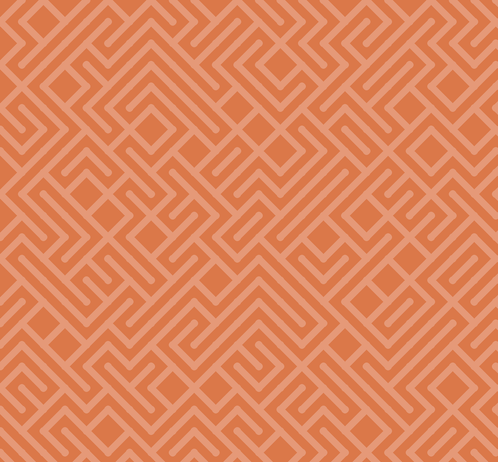 A colorful maze, generated using the 10print method. Picture generation details: screen height: 1008, screen width: 1086, primary background color #DB7849, primary line color: #E59978, square: 47, width: 15, radiusB: 8, radiusW: 15, effect: 7