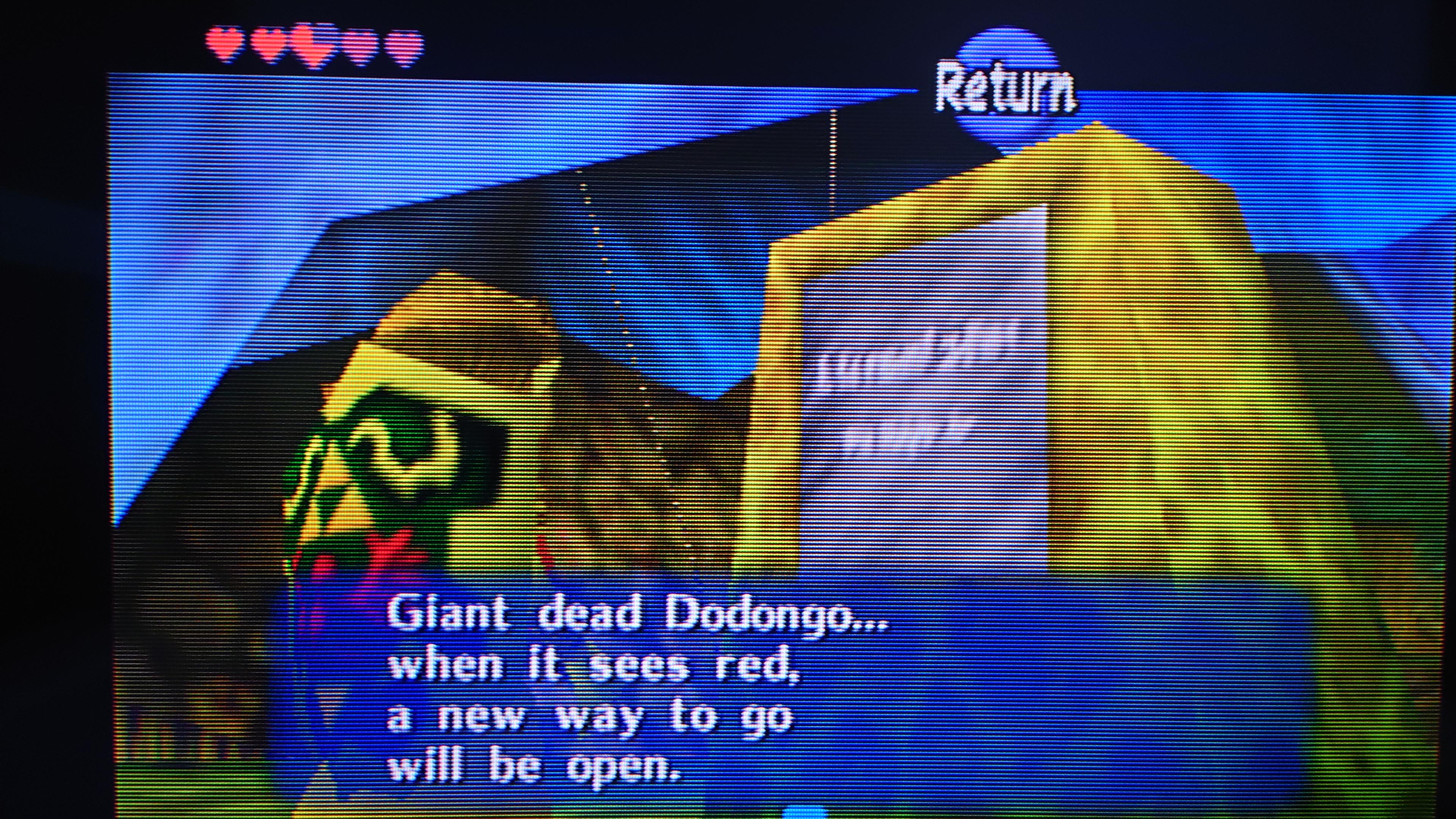 Screenshot of legend of zelda. Zelda (the protagonist" is looking at a blurry plaque that seems to say "L is real 2401"