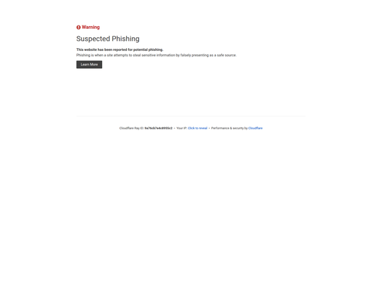 Screenshot of phishing site