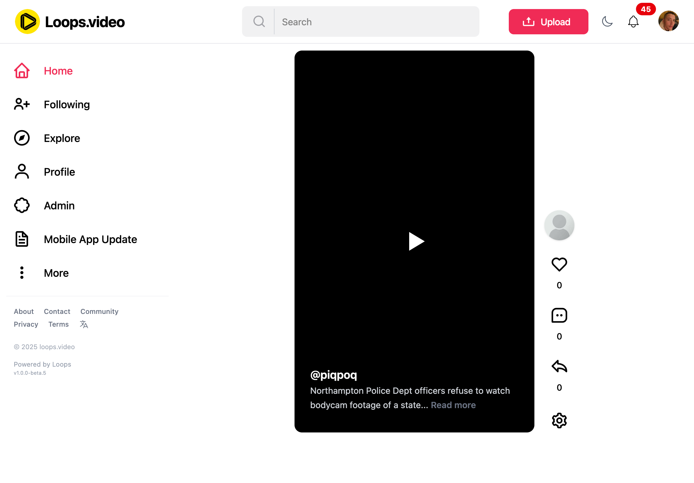 Loops Desktop UI before