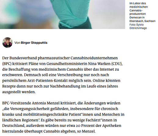 Verkauf von medizinischem Cannabis
Unternehmen warnen vor Änderungsplänen
Das Gesundheitsministerium will den Zugang zu medizinischem Cannabis erschweren, um Missbrauch zu verhindern. Cannabisunternehmen kritisieren das.

1.12.2025

19:46 Uhr