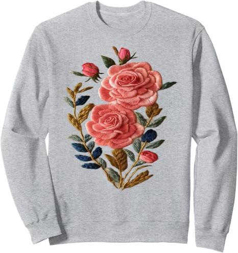 Floral Mood Faux Embroidered Roses with Vintage Stitch Detail
 Floral Design Set the Mood with Embroidered Crafted Roses Sweatshirt  Crafted roses, stitched in spirit. This floral design whispers vintage softness with faux embroidery texture—perfect for cozy moods and romantic layers. Available on tees, hoodies, and more. 