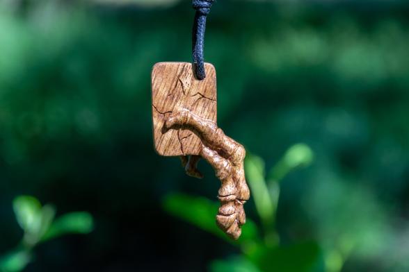 Runes and meranti wood
