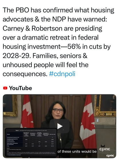 A massive betrayal by Housing Minister Robertson and the Carney Liberals. Canadians expected unprecedented speed on easing the housing crisis a major platform piece in PM Carney campaign. Receipts in the comments section.   🙏🙏 To my NDP Collegue Jenny Kwan for shining a light on this today in parliament.   #Canada #housing #betrayal #portmoody #coquitlam #HousingMarket #housingcrisis #HousingIsAHumanRight #LiberalFailure #MarkCarneyCantBeTrusted #canpoli #cdnpoli
