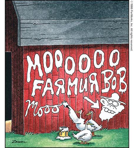 Eventually, the chickens were able to drive a wedge between Farmer Bob and Lulu.