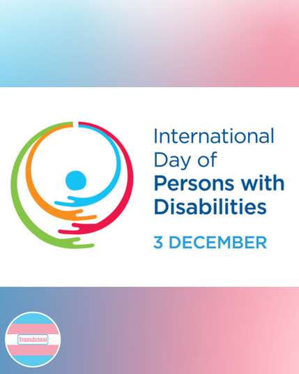 Image shows a logo of yellow, green red and blue hands forming a circle. Text reads: International Day of Persons with Disabilities 3 December