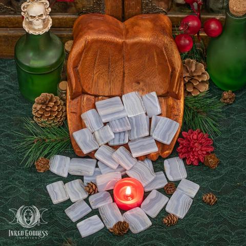 A photo of the "Blue Lace Agate Slice" product from Inked Goddess Creations.