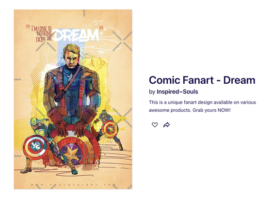 'DREAM' ... FanArt illustration by Inspired~Souls

https://www.redbubble.com/shop/ap/145544767?asc=u

#illustration #artfeed #art #design #artfeed #artist #dream #popart #decor #cooldesign #creativetoots #captainAmerica #fanart #fan #fantasy #fan #inspiredsouls #inspired 