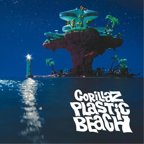 An image of the cover of the album 'Plastic Beach' by Gorillaz