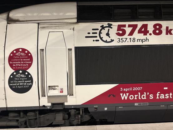 Motrice de TGV ayant  battu le record de vitesse sur rail en 2007