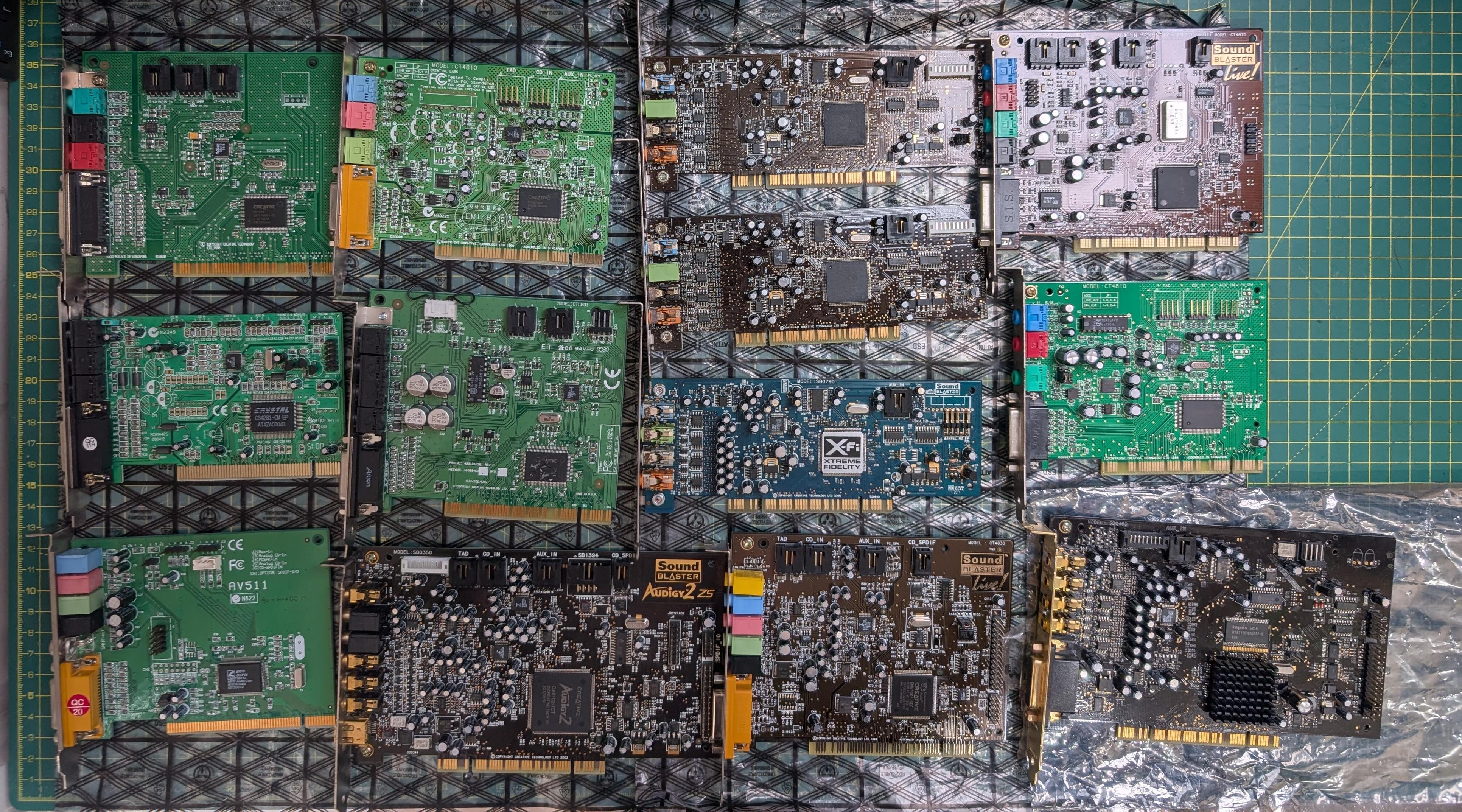 13 miscellaneous PCI soundcards