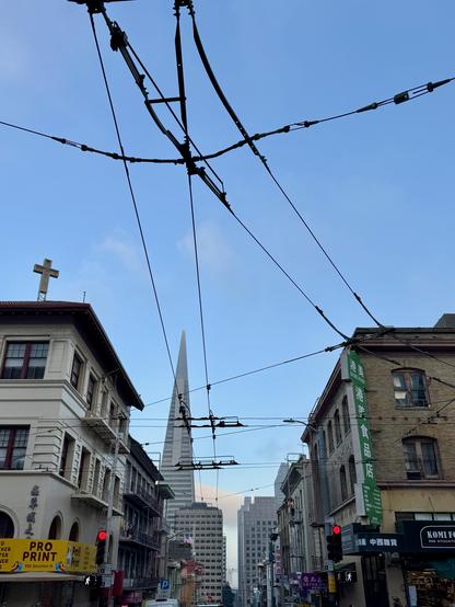 View down Clay Street in Chinatown, San Francisco, just above Stockton Street.