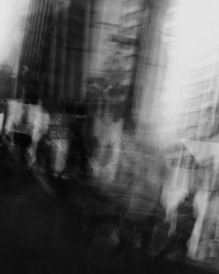 Abstract, black-and-white street photograph with intentional camera movement (ICM)

Photography by Al Keddie