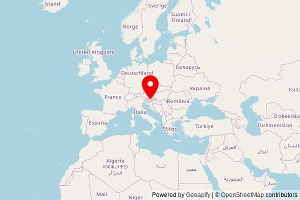 A zoomed in map showing a pin at the position of Sveta Katarina, Jelovo, 1433 Radeče, Slovenia