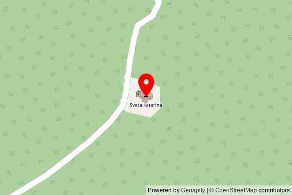 A zoomed out map with a pin at the position of Sveta Katarina, Jelovo, 1433 Radeče, Slovenia