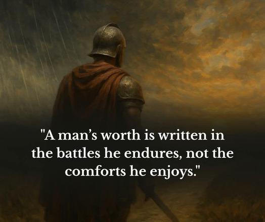A man's worth is written in the battles he endures, not the comforts he enjoys.