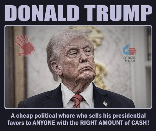 │ 💀 │ 💀 │ 💀 │ 💀 │
◽ Donald Trump!... an American «accident»! 🤣
●-----► https://mastodon.social/@Ezpen/115622004370691867
●-----► https://mastodon.social/@Ezpen/115480476052392167
●-----► https://mastodon.social/@Ezpen/115480592679147780
●-----► https://mastodon.social/@Ezpen/115480680946349680
●-----► https://mastodon.social/@Ezpen/114393536137589626
●-----► https://mastodon.social/@Ezpen/114455306117172611
●-----► https://mastodon.social/@Ezpen/115610345217178416