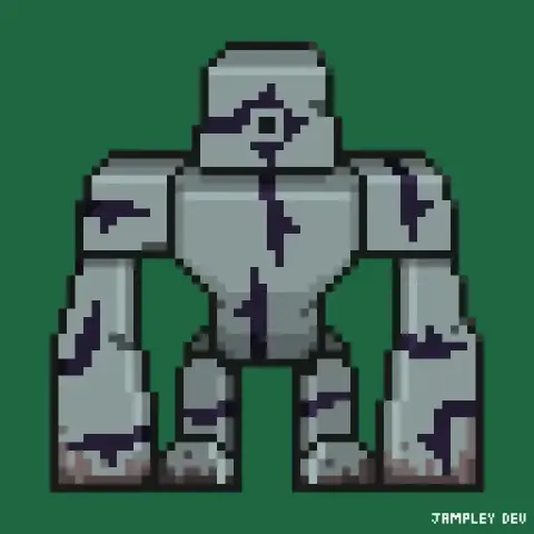 A pixelart golem