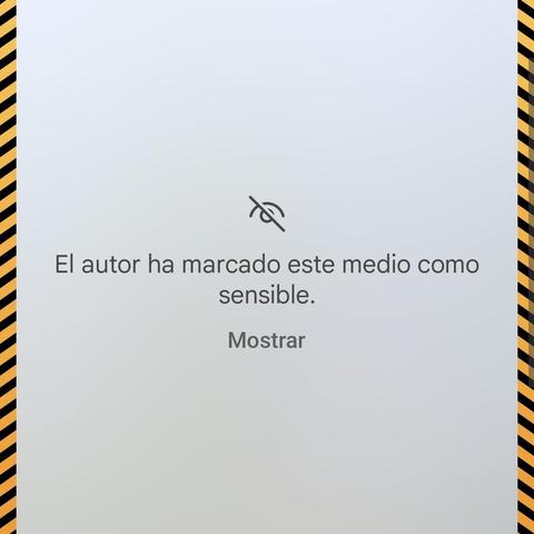Imagen de advertencia que se muestra en Mastodon cuando un usuario considera que la imagen puede afectar a otros usuarios.