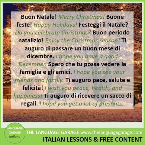 Italian Christmas greetings and wishes, image of Christmas decoration