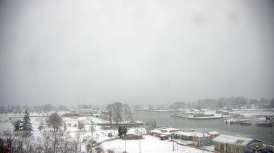 View looking north from the Charlotte Genesee Lighthouse on the Genesee River feeding into Lake Ontario. // Image captured at: 2025-12-10 19:51:49 UTC (about 9 min. prior to this post) // Current Temp in Rochester: 38.55 F | 3.64 C // Precip: light rain // Wind: SW at 10.357 mph | 16.66 kph // Humidity: 90%
