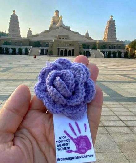 a purple crocheted purple rose Kaohsiung in Taiwan