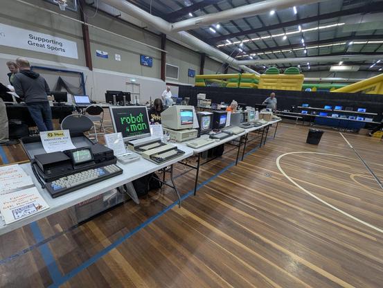 Lots of retro computers running and demonstrated by their owners