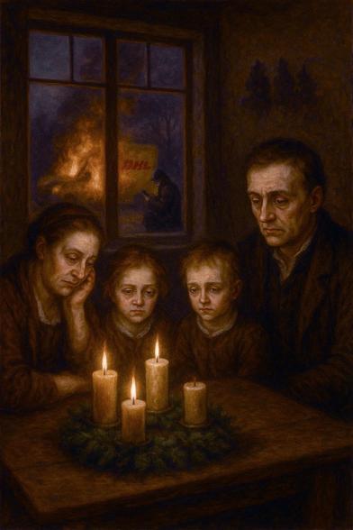 Mit einer KI generiertes Ölgemälde, das die beschriebene Szenerie in Stile eines holländischen Barockmalers abbildet. 