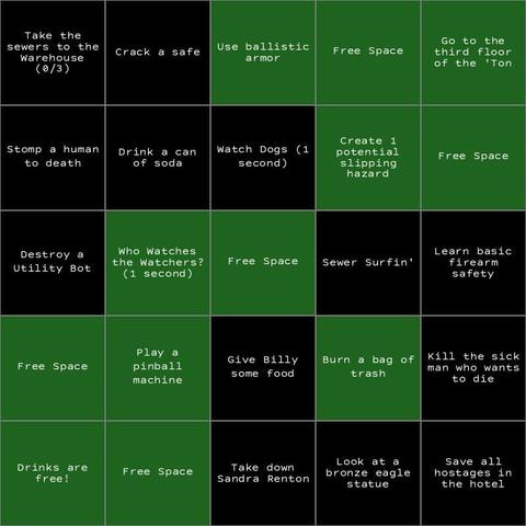 Completed Bingo Lines:
Diagonals: Bottom Left Up