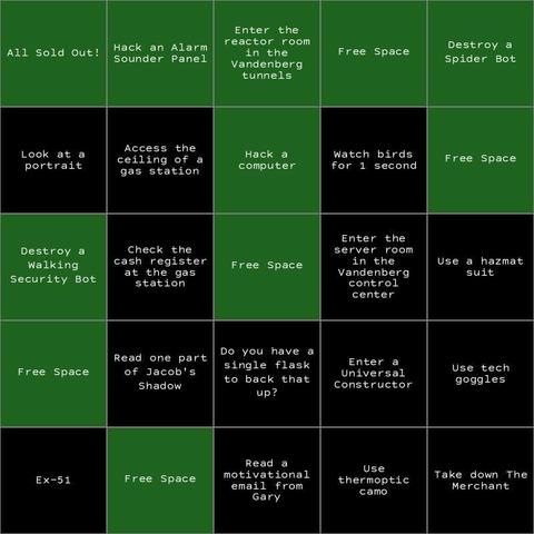 Completed Bingo Lines:
Rows: 1