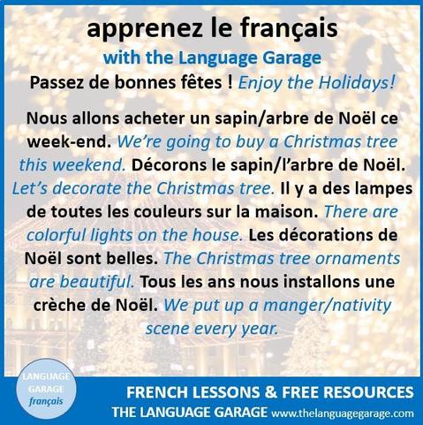 French vocabulary for Christmas decorations, image of Christmas lights