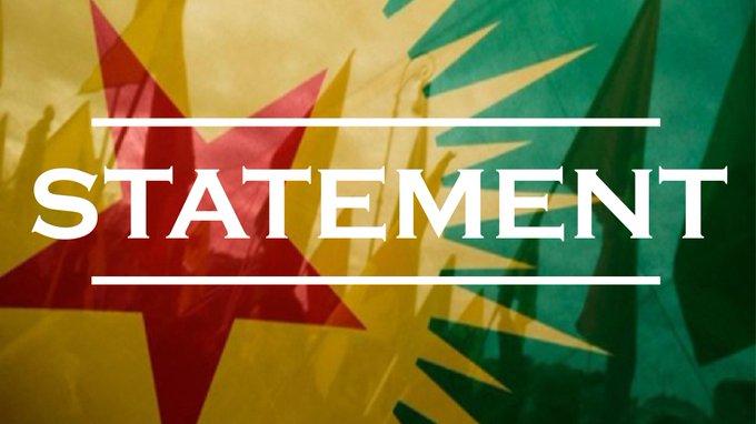 Flag of the KCK with the word 'Statement' in front of it.
