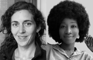 Zwei Porträtfotos in schwarzweiss. Das linke Porträt zeigt die Regisseurin Jasmin Gordon. Das rechte Porträt die Regisseuring und Dokumentarfilmerin Jessie Chisi.