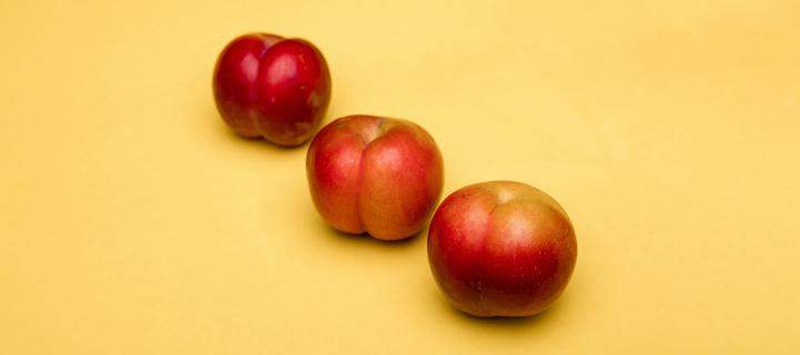 Three nectarines on a yellow background looking particularly cheeky. | AI makes an ass out of you and me | https://substack-post-media.s3.amazonaws.com/public/images/3a850b62-7788-40c2-9cb2-738ed731b76e_4447x1972.jpeg