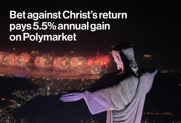 Polymarket Christ return bet poster