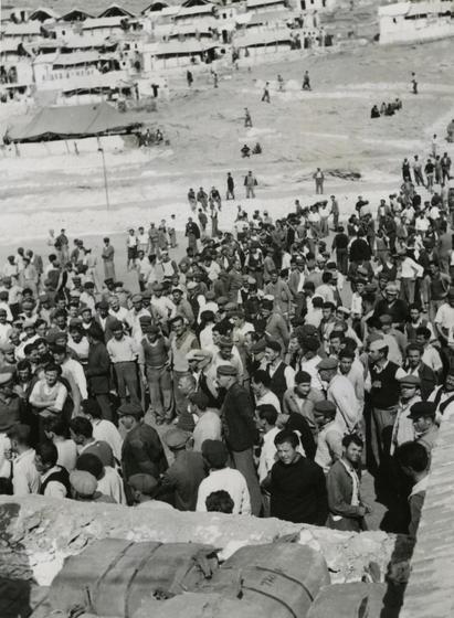 Gyaros Island of Exile - "...penitentiary camp of Gyaros there 6'497 detainees live. Distribution of blankets." - ICRC V-PHIST-03311-18A 18.-19.10.1950