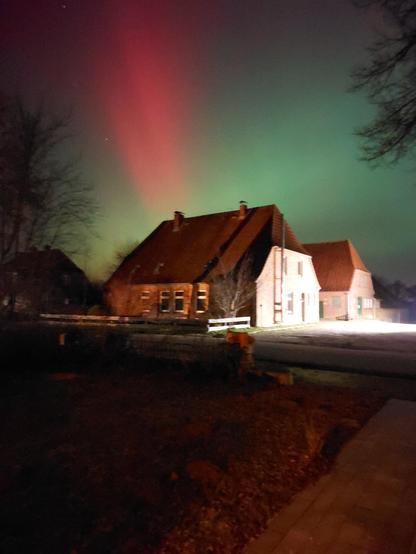 The northern lights above the house across my street.