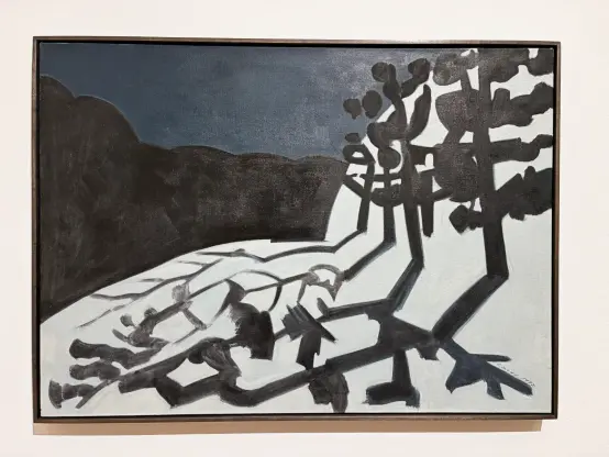 olieverf op canvas – Moon Shadows, 1992 – gemaakt door Lois Dodd