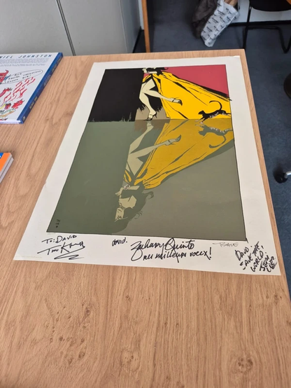 Catwoman print by Tim Sale signed by Jeph Loeb, Mark Millar, Zachary Quinto