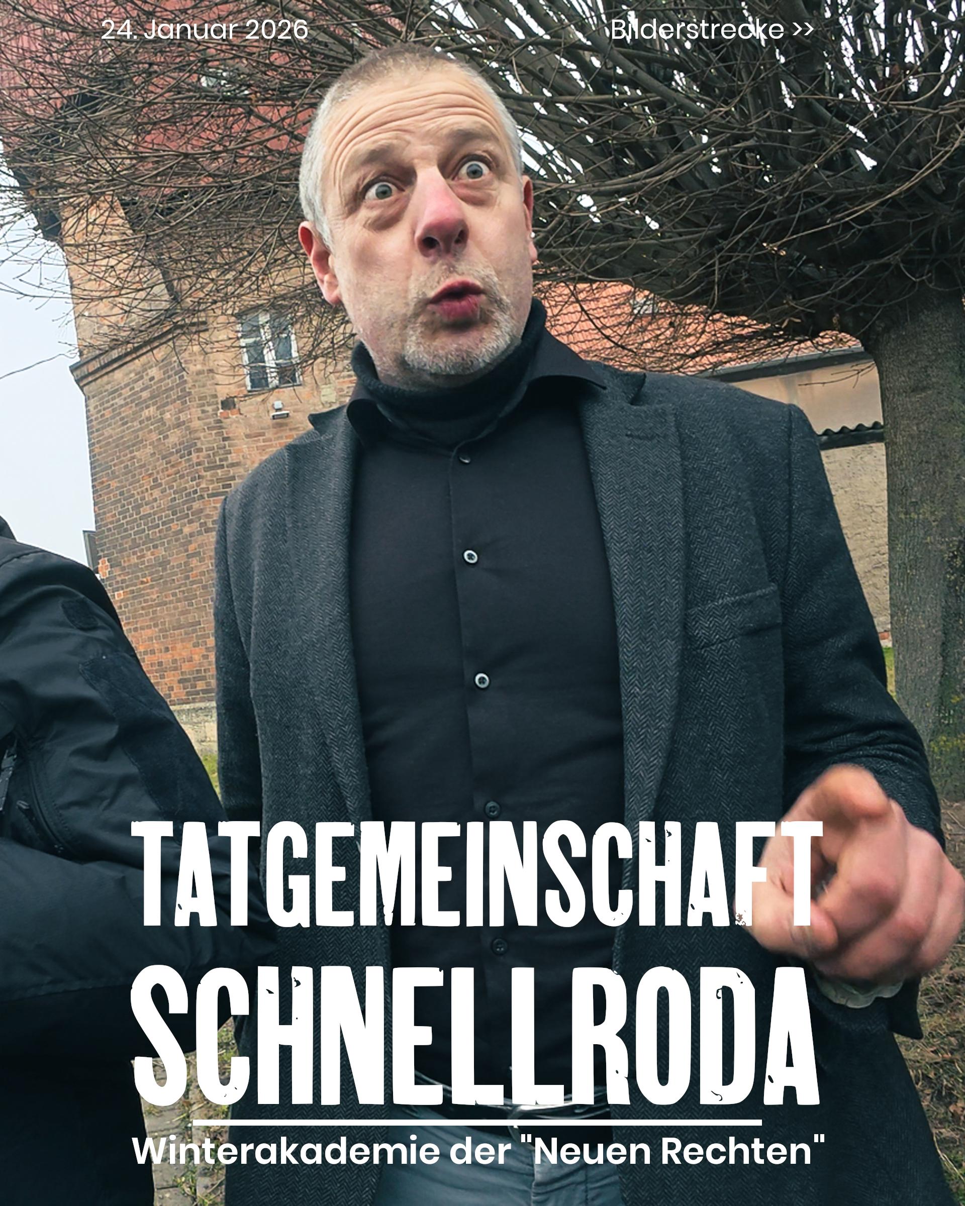 Der extrem rechte Verleger Götz Kubitschek schaut in die Kamera