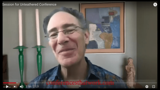 Leadership and events: a screenshot of Adrian Segar during his keynote "Leadership, Events, Shackleton, Survival, and Hope" with David Adler