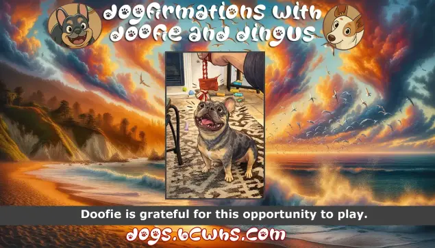 Dogfirmations with Doofie and Dingus: Grateful
 
Doofie is grateful for this opportunity to play.